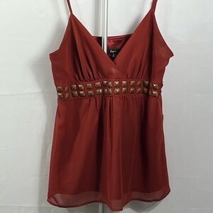 Express rust color Camisole with Metallic Accents size medium